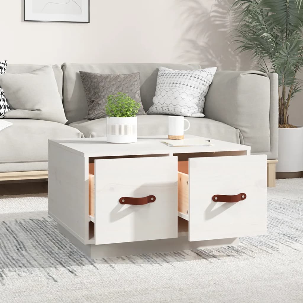 Mesa De Centro De Madera Maciza De Pino Blanco 60x53x35 Cm_1