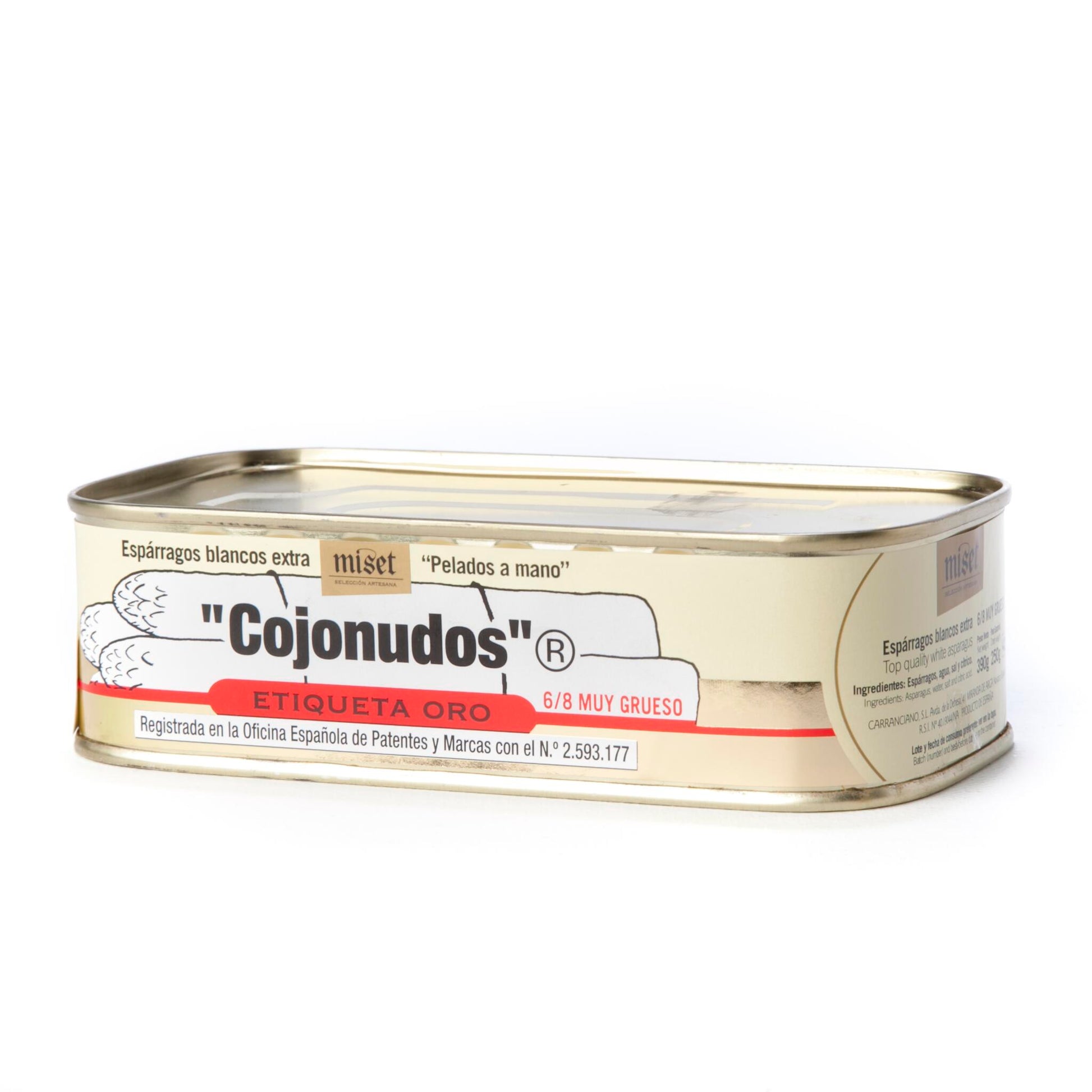 Espárragos Blancos Cojonudos Extra Gruesos En Lata 1/2 Kg. 6-8 miset_0