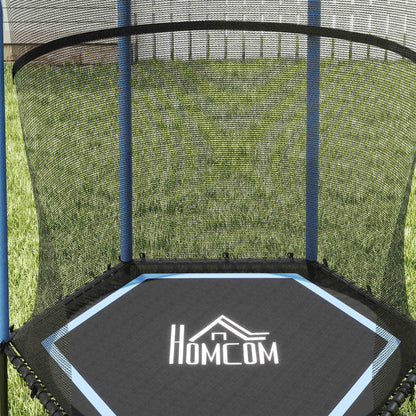 Homcom Cama Elástica Infantil De Jardín 122x111x190 Cm Carga 50 Kg Negro Y Azul_3