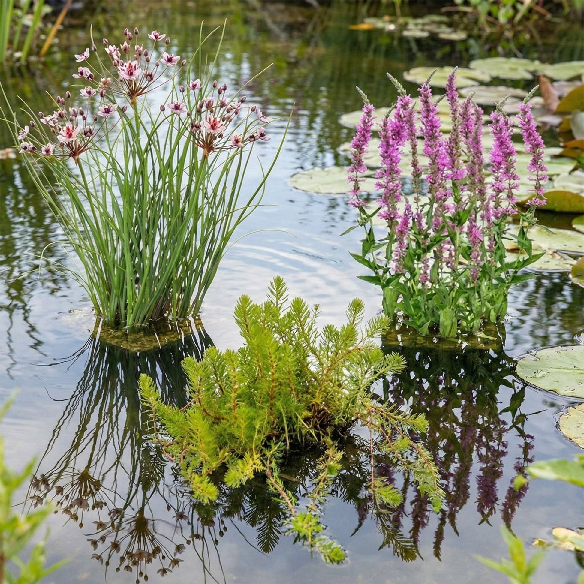 Milhojas Myriophyllum Brasiliensis Estanque - Set 4 Plantas Con Cesta Y Sustrato_2