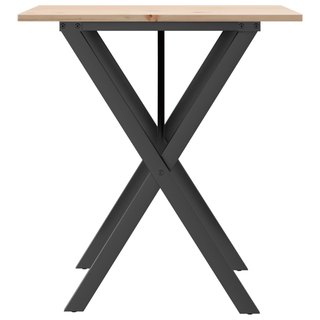 Mesa De Comedor Marco X Madera Maciza Pino Y Acero 70x70x75 Cm_3