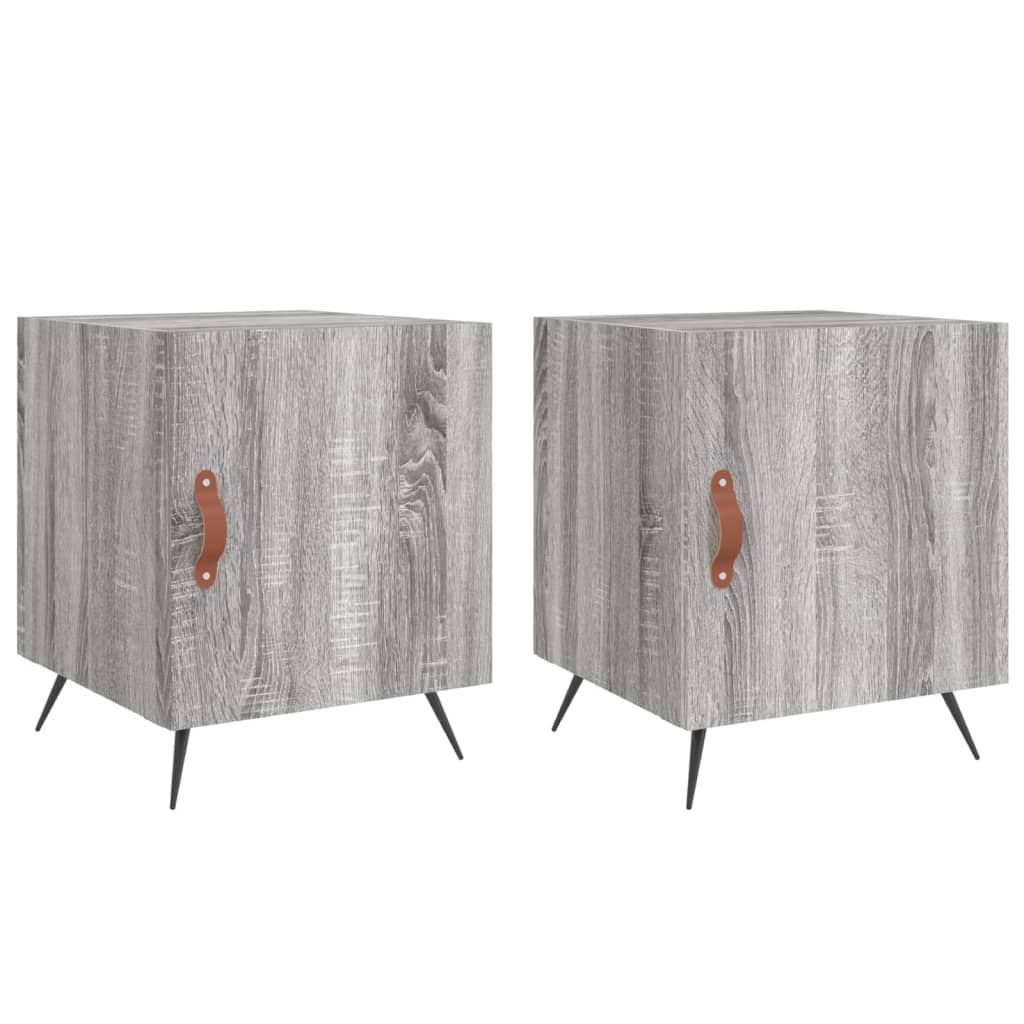 Mesitas Noche 2 Uds Madera Ingeniería Gris Sonoma 40x40x50 Cm_0