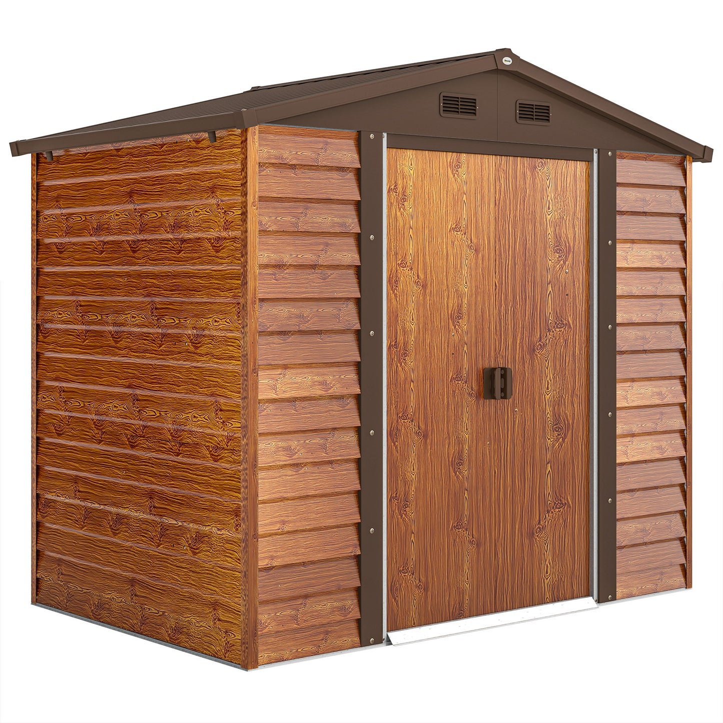 Outsunny Caseta De Jardín Exterior 3 M² 235,7x152x208,7 Cm Natural Y Café_0