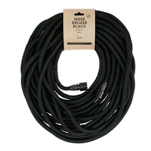 Manguera De Riego Deluxe - Negro, 50 M, Tejido, Látex, Se Expande Con El Agua.