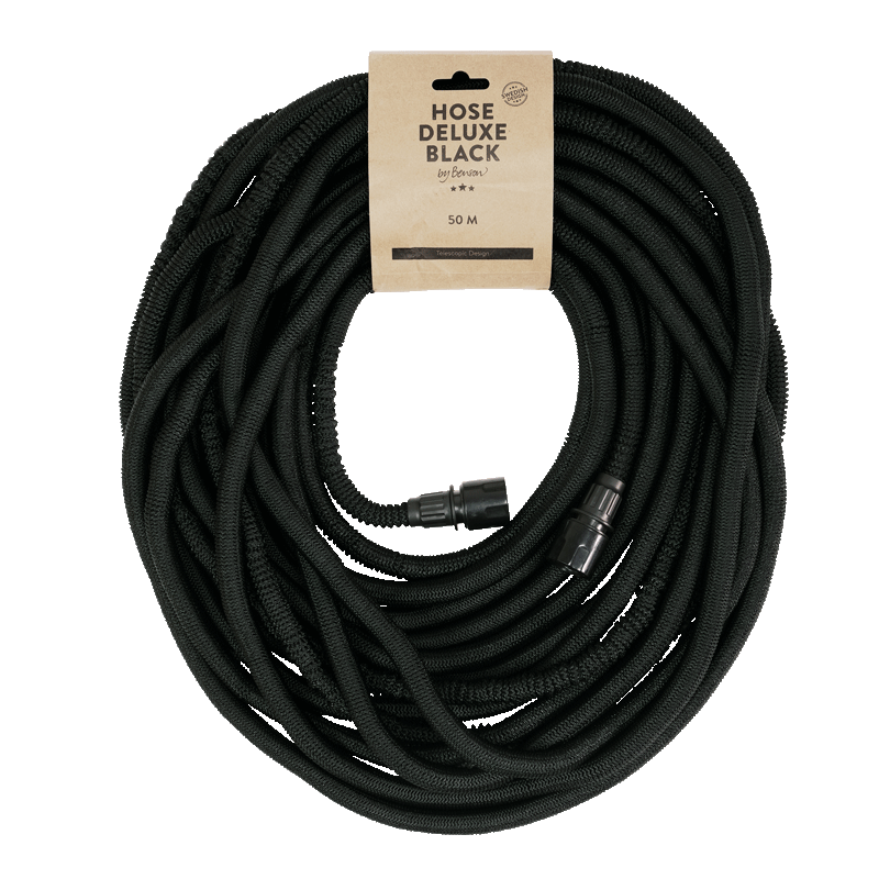 Manguera De Riego Deluxe - Negro, 50 M, Tejido, Látex, Se Expande Con El Agua._0