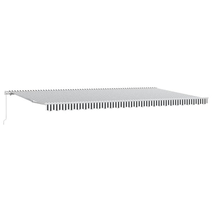 Toldo Retráctil Manual Gris Antracita Y Blanco 500x300 Cm_0
