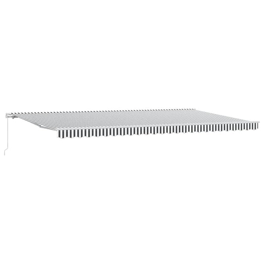 Toldo Retráctil Manual Gris Antracita Y Blanco 500x300 Cm_0