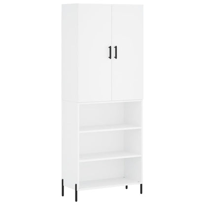 Aparador Alto Madera Contrachapada Blanco 69,5x34x180 Cm_1