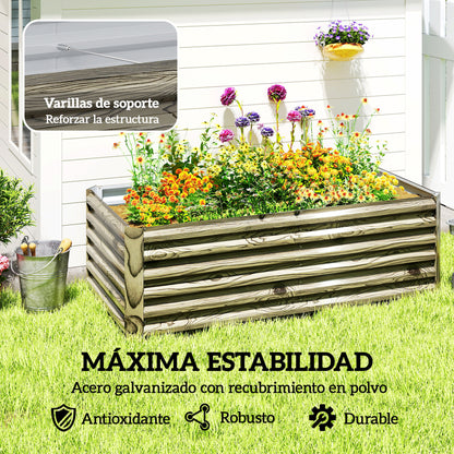Outsunny Jardinera Exterior Grande Rectangular De Acero Galvanizado_4
