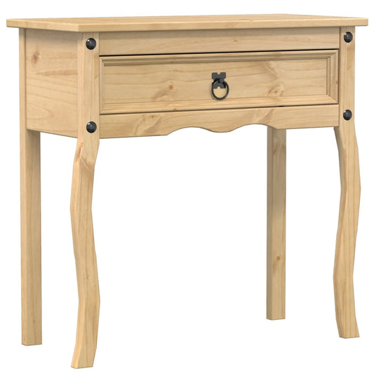 Mesa Consola Corona Madera Maciza De Pino 73x35x73 Cm_0