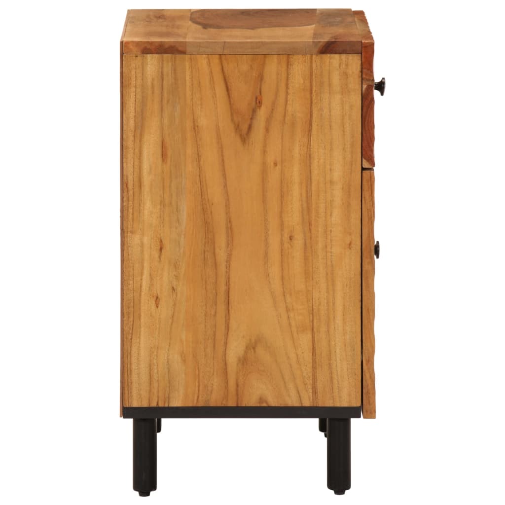 Mesita De Noche Madera Maciza De Acacia 50x33x60 Cm_4