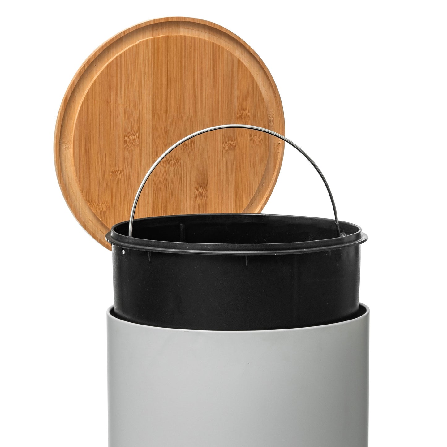 Papelera / Cubo De Basura / Contenedor De Residuos Con Pedal 30l Blanco Natureo L.29 X P.36 X A_3