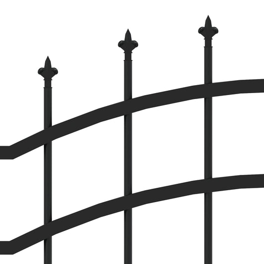 Valla De Jardín Con Punta De Lanza Acero Recubierto Negro 115cm / Vetonek_0