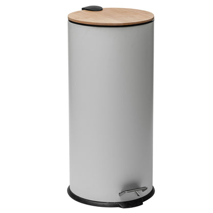 Papelera / Cubo De Basura / Contenedor De Residuos Con Pedal 30l Blanco Natureo L.29 X P.36 X A_0
