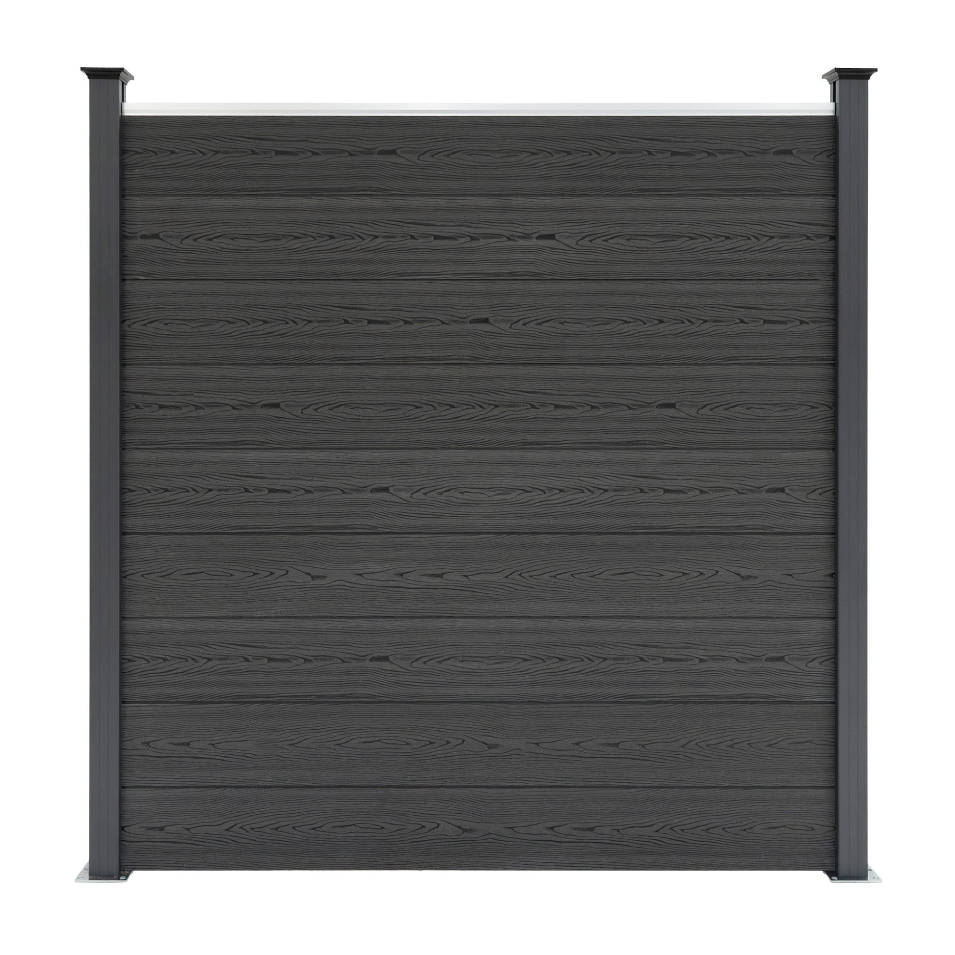 Vallas Para Exteriores De Wpc Y Aluminio - 1x Panel + 2x Postes | Gris_3
