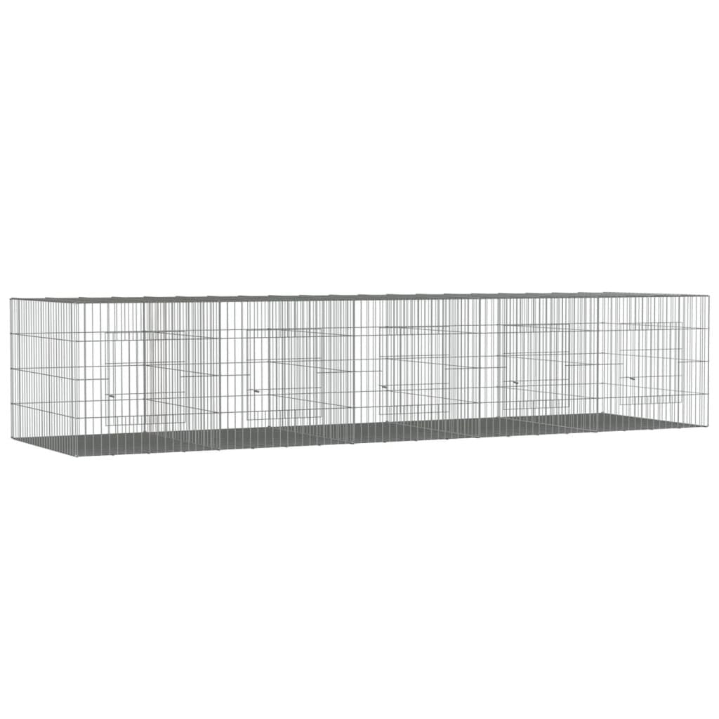 Vidaxl Jaula Para Conejos 5 Paneles Hierro Galvanizado 273x79x54 Cm_0