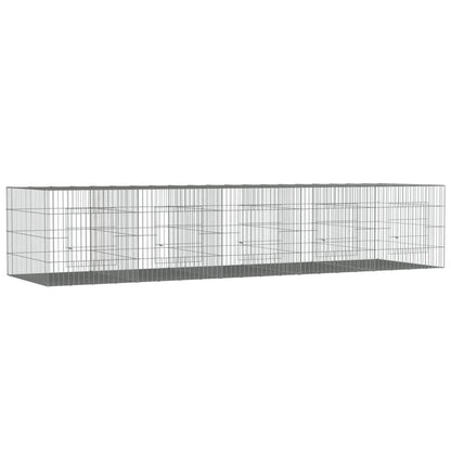 Vidaxl Jaula Para Conejos 5 Paneles Hierro Galvanizado 273x79x54 Cm_0