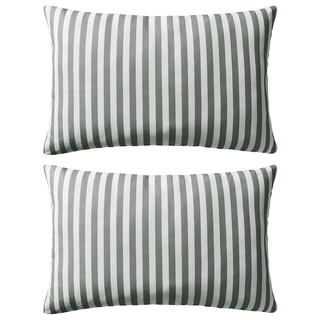 Vidaxl Cojines Para Exterior A Rayas 60x40 Cm Gris 2 Unidades_0