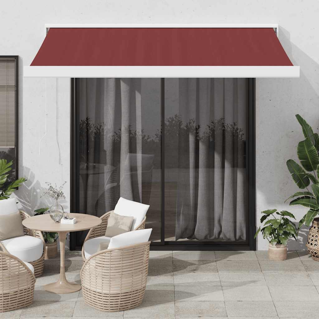 Toldo Retráctil Manual Color Burdeos 350x250 Cm_1