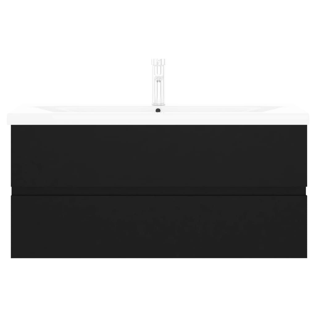 Mueble Con Lavabo Madera De Ingeniería Negro_3