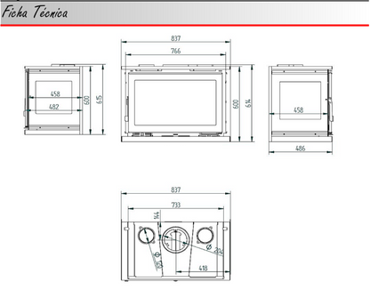 BRICOSOL Insertable de leña a 3 caras FM Modelo IT-183 FK Interior Fundición Cristal Serigrafiado_3