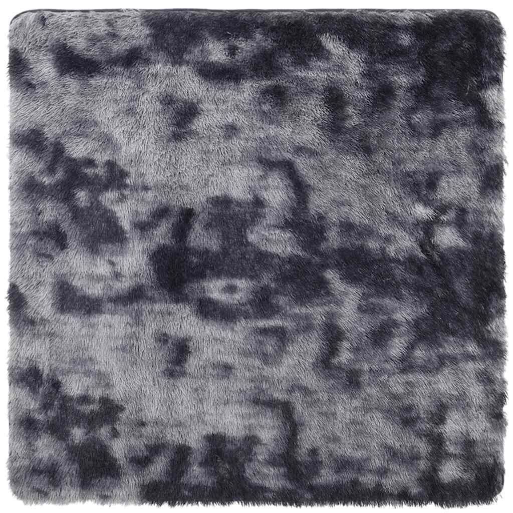 Vidaxl Alfombra De Pelo Largo Navarra Gris Oscuro 200x200 Cm Poliéster_0