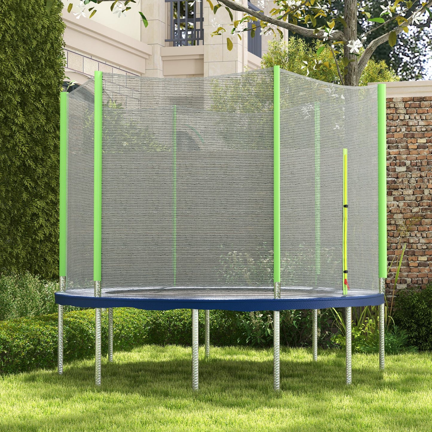 Sportnow Red De Seguridad Para Cama Elástica Ø244 Cm Para 6 Postes Rectos Verde_1