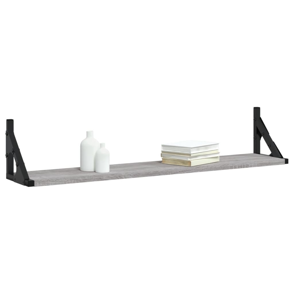 Estantes Pared 2 Uds Madera Ingeniería Gris Sonoma 80x15x15,5cm / Vetonek_5