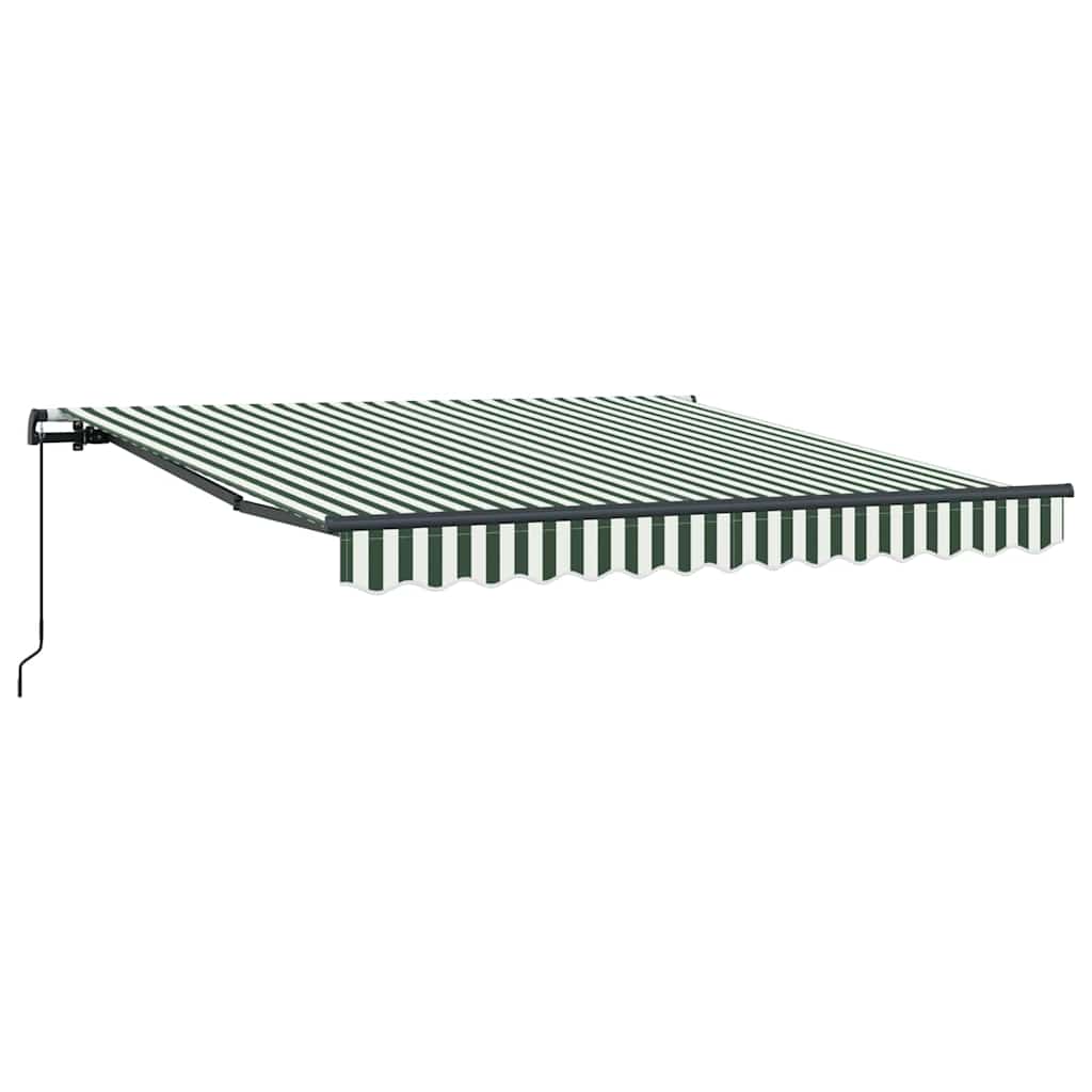Toldo Retráctil Verde Y Blanco 350 X 250 Cm_0