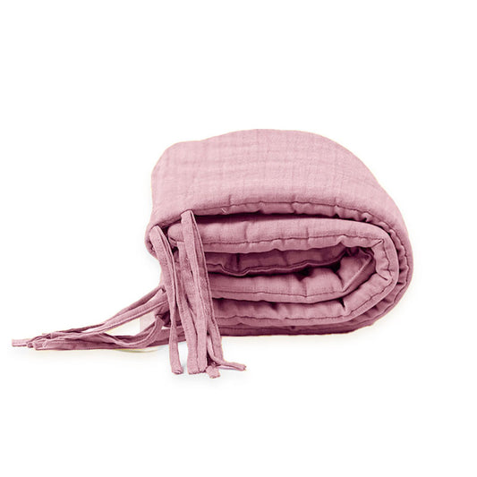 Barrera De Cuna En Algodón Bio Rosa_0