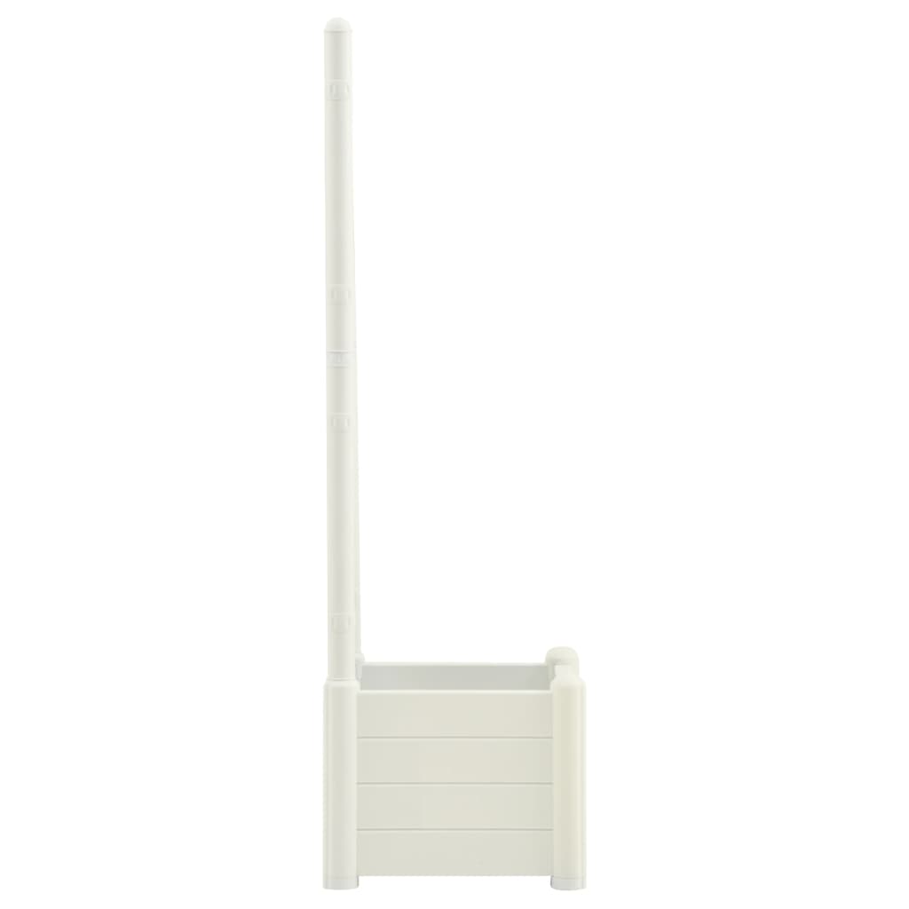 Jardinera Con Enrejado Pp Blanco 43x43x142 Cm_3