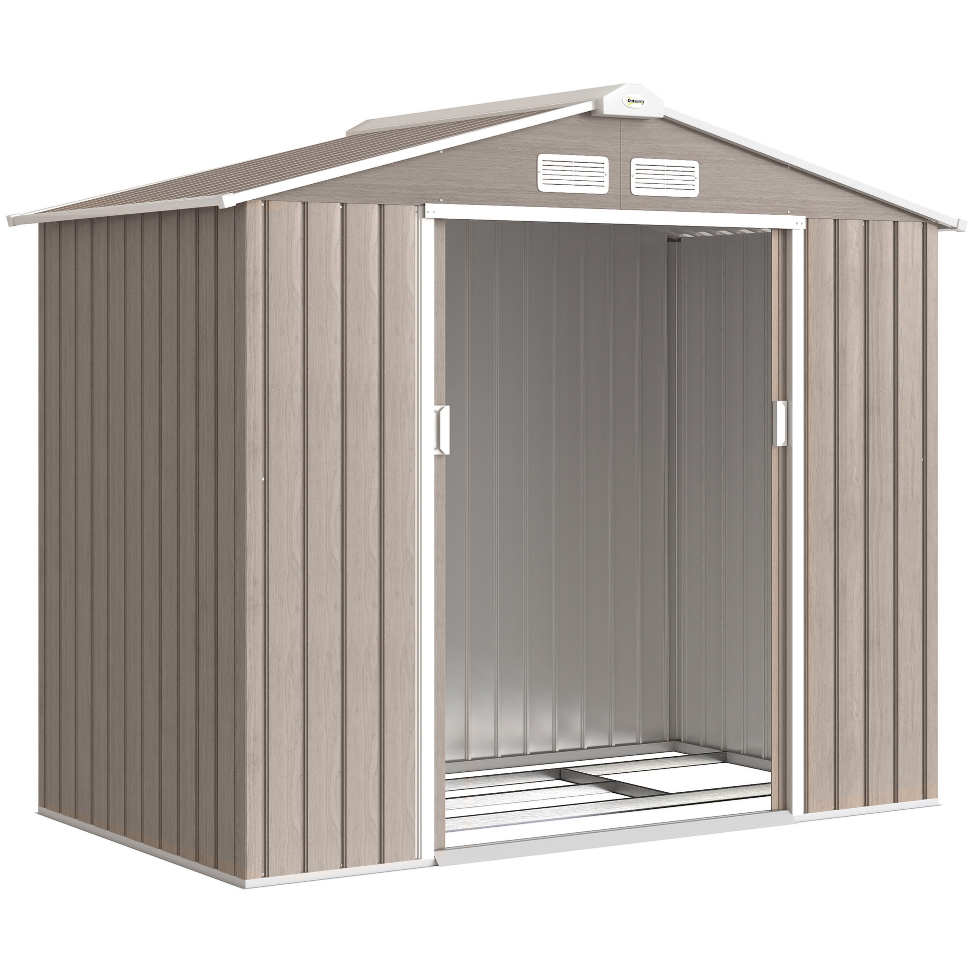 Outsunny Caseta De Jardín Exterior 2,42 M² 213x130x185 Cm Con Puerta Corredera_0