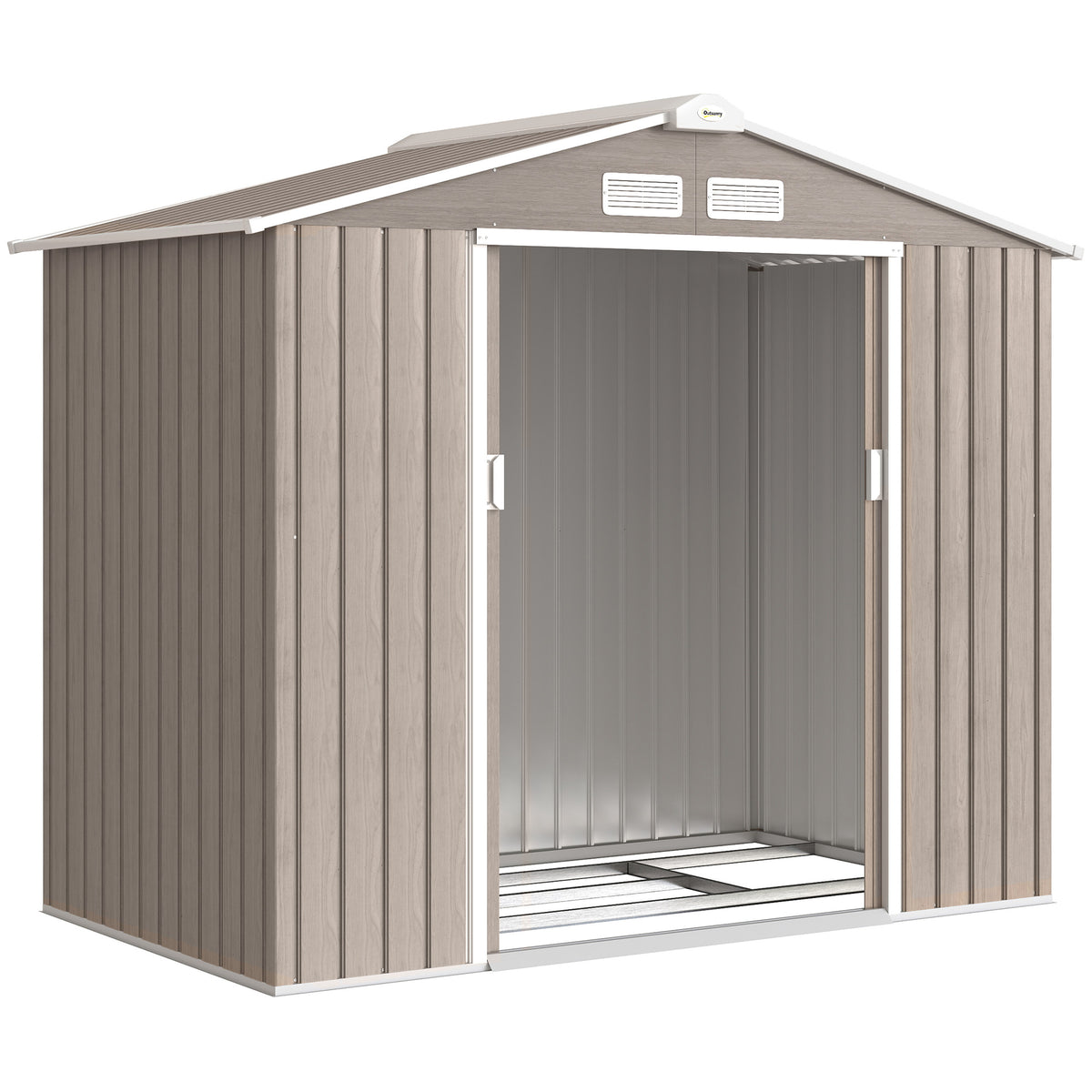 Outsunny Caseta De Jardín Exterior 2,42 M² 213x130x185 Cm Con Puerta Corredera_0