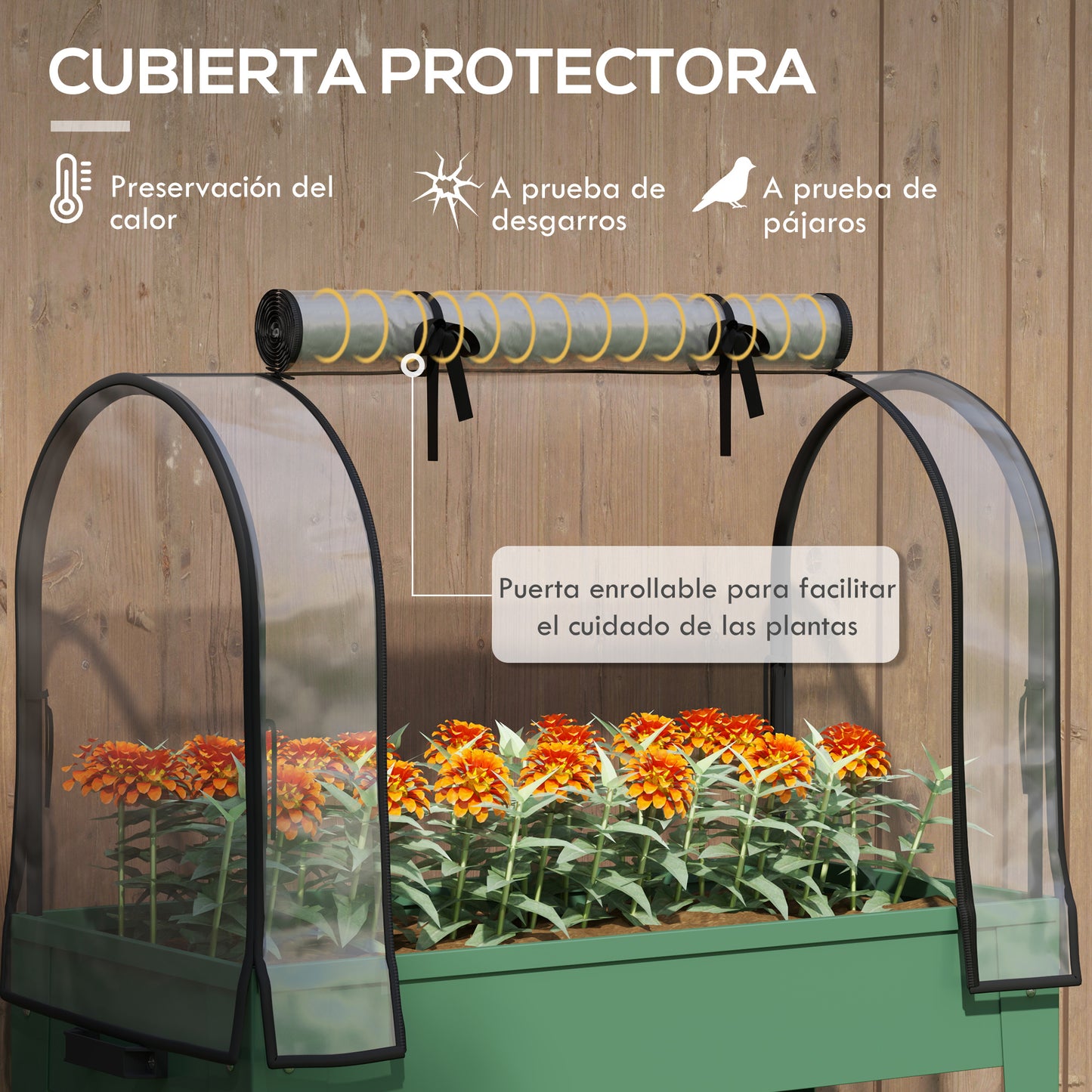 Outsunny Huerto Urbano Elevado Con Ruedas_3