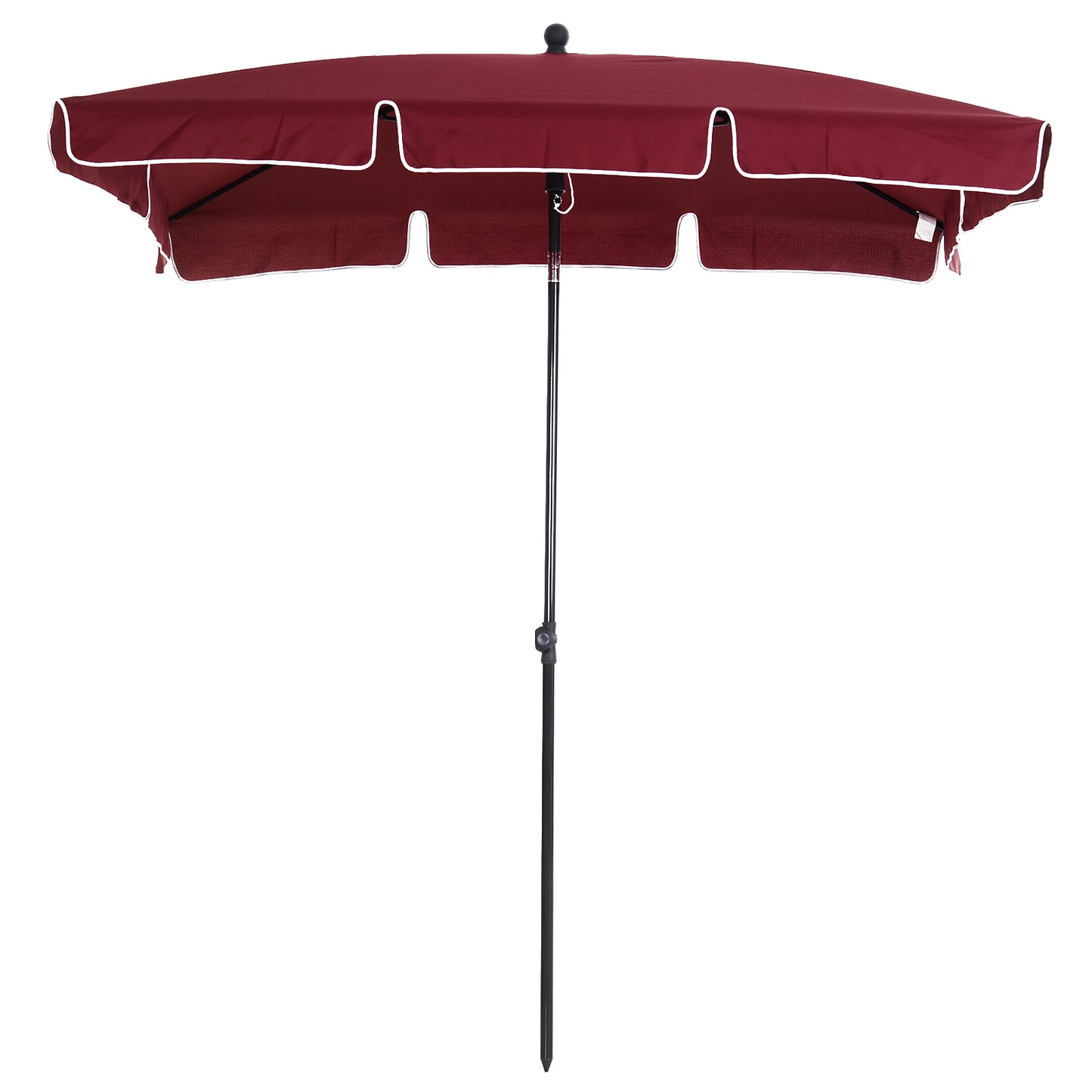 Outsunny Sombrilla De Jardín De Aluminio 198x130x245 Cm Rojo Vino_0