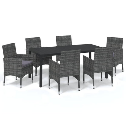 Vidaxl Juego Muebles Jardín 7 Pzas Con Cojines Ratán Sintético Gris_0