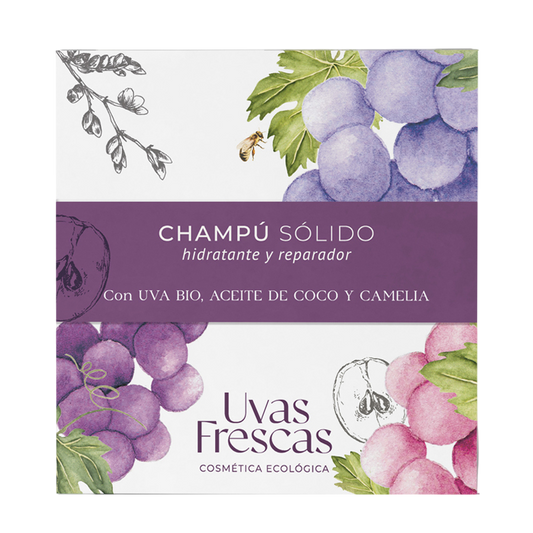 Champú Sólido Hidratante Y Reparador Uvas Frescas 70 gr.