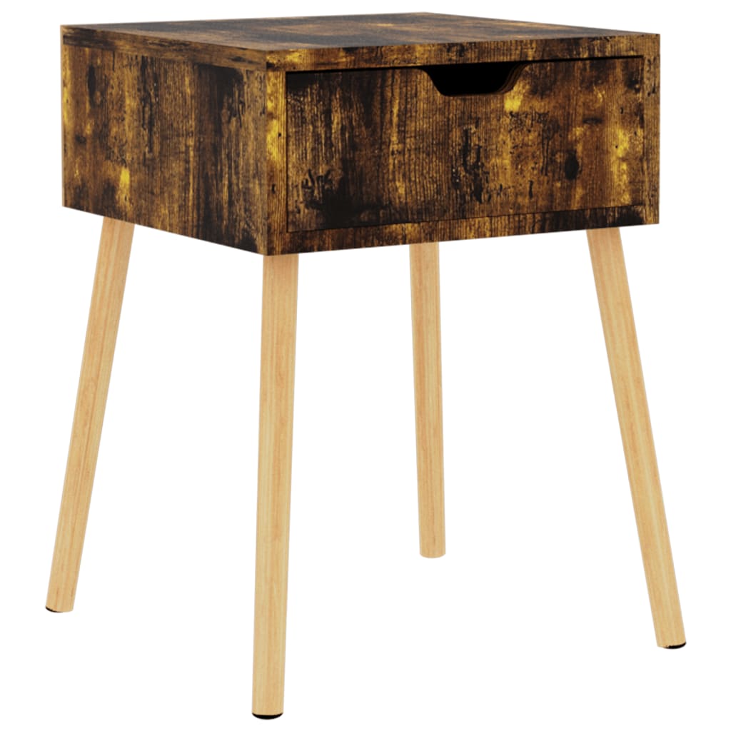 Mesita De Noche Madera De Ingeniería Roble Ahumado 40x40x56 Cm_0