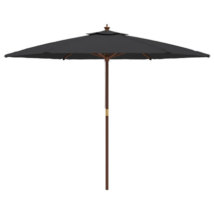 Vidaxl Sombrilla De Jardín Con Poste De Madera Negro 299x240 Cm_3