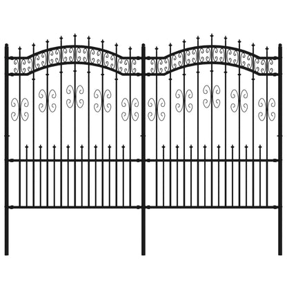 Valla De Jardín Con Punta De Lanza Acero Recubierto Negro 190cm / Vetonek_3