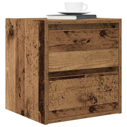 Mesillas De Noche De Pared 2 Uds Madera Vieja 38x34x40 Cm_2
