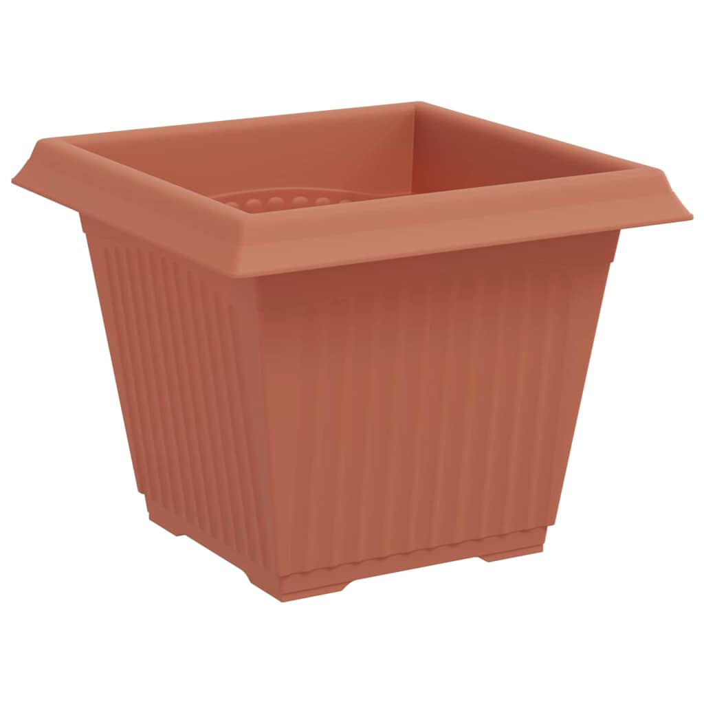 Maceta Cuadrada Para Flores 6 Uds. Rojo Ladrillo Plástico_4