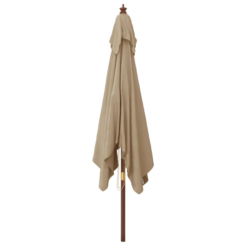 Vidaxl Sombrilla De Jardín Poste De Madera Gris Taupé 300x300x273 Cm_3