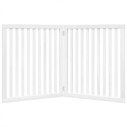 Vidaxl Puerta Para Perros Plegable 2 Paneles Madera Álamo Blanca 160cm_3
