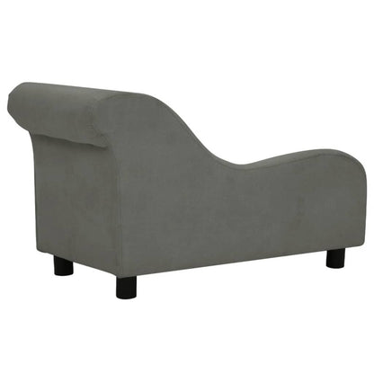 Vidaxl Sofá Para Perros Con Almohada Gris Oscuro Felpa 83x44x44 Cm_5