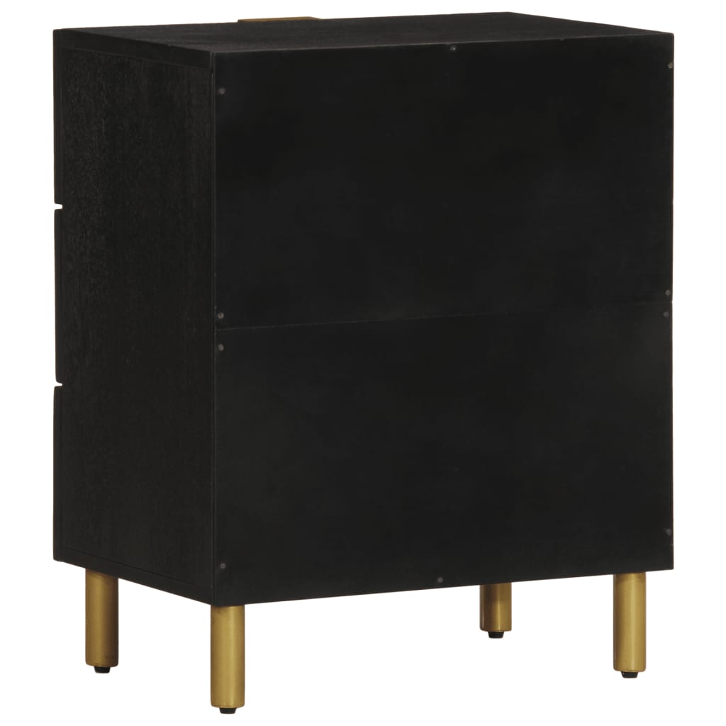 Mesita De Noche Madera De Ingeniería Negra 50x33x62 Cm_3