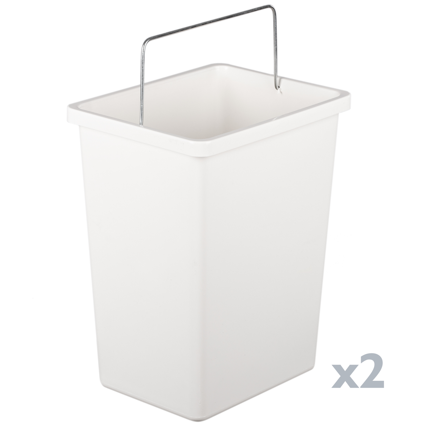 Cubo De Basura Metálico Con 2 Compartimentos Gris Claro Para Reciclaje_4