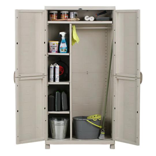 Armario Escobero 90 cm Space Saver Plastiken Beige