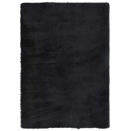Vidaxl Alfombra Peluda De Pelo Largo Navarra Negra 240x340cm Poliéster_0