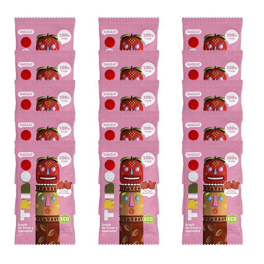 Pack 15x Snack de fresa y manzana ECO 25 g, Triboo